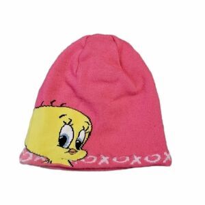 BABY LOONEY TUNES PINK TWEETY BIRD WINTER HAT
